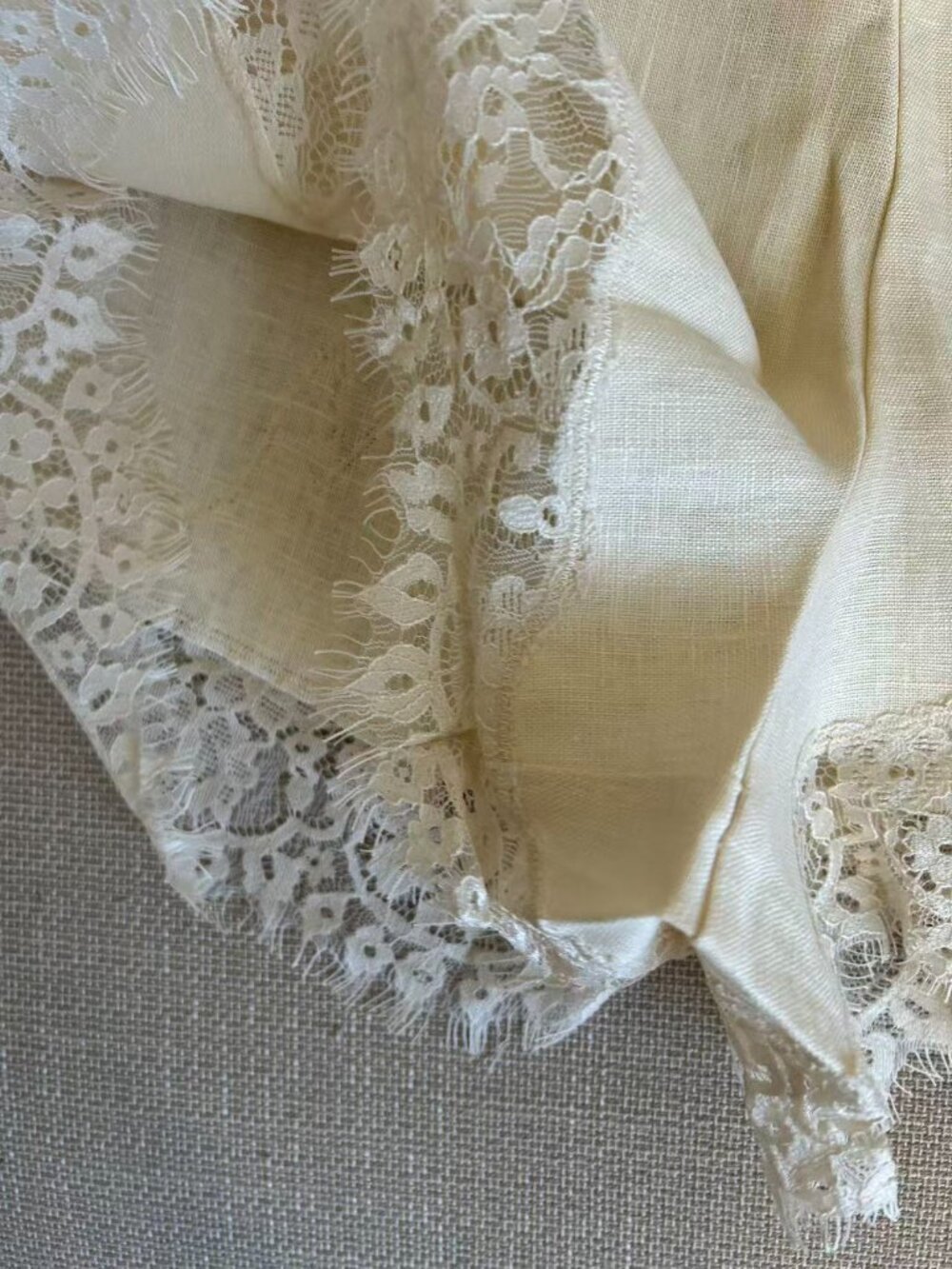 BEST Reformation Fern Linen Short Small Sugar Cream Lace French Causal - Picture 7 of 9